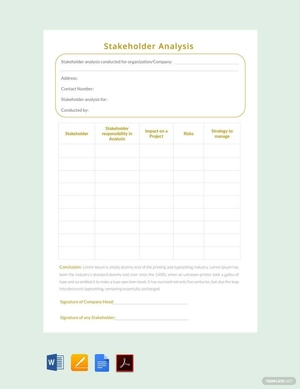 Simple Stakeholder Analysis Template