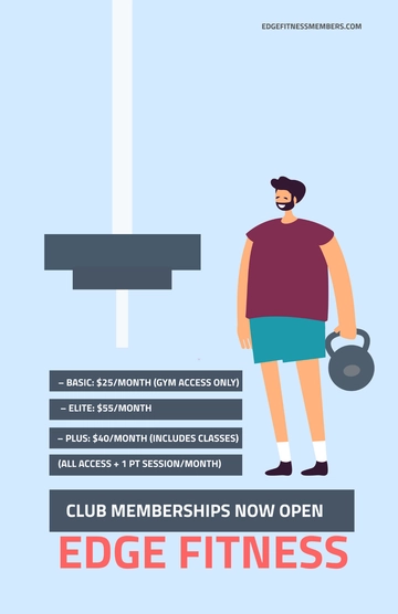 Free Gym Membership Poster Template to Edit Online