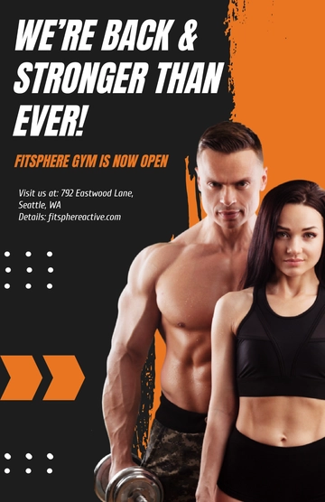 Free Gym Reopening Poster Template to Edit Online