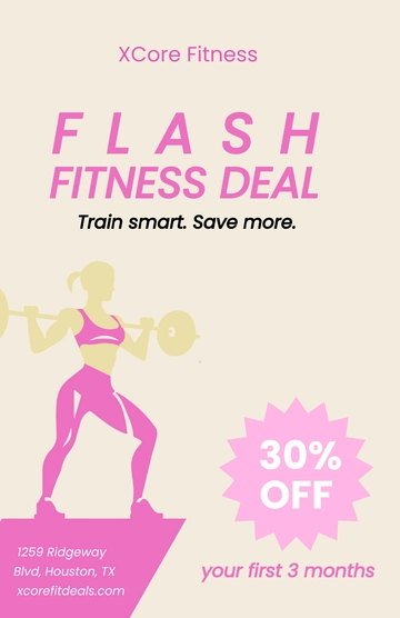 Free Creative Gym Discount Poster Template to Edit Online