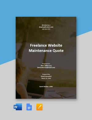 Freelance Price Quote Template