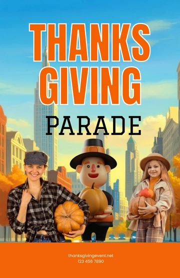 Free Thanksgiving Day Parade Poster Template to Edit Online