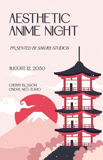 Free Aesthetic Anime Poster Template to Edit Online