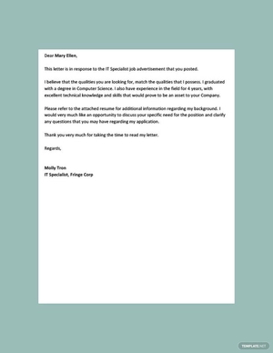 IT Job Application Letter