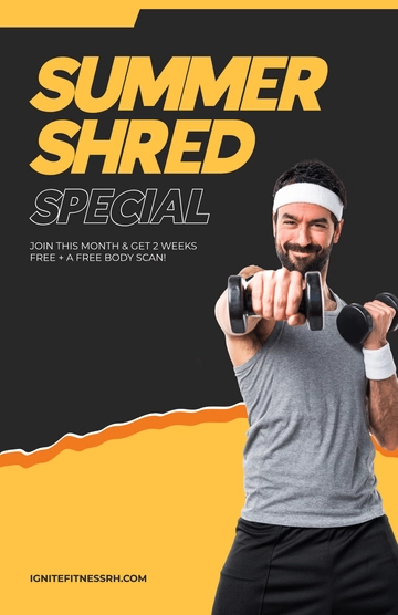 Free Gym Workout Poster Template to Edit Online