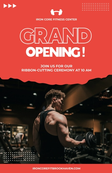 Free Gym Grand Opening Poster Template to Edit Online