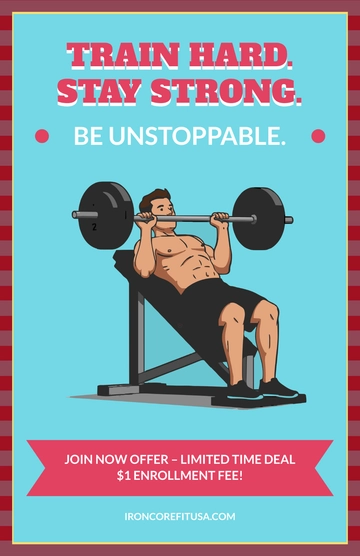 Free Vintage Gym Poster Template to Edit Online