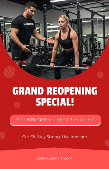 Red Gym Club Poster Template