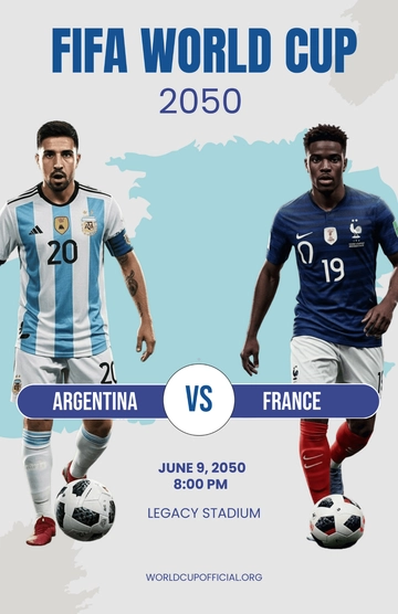 Free World Cup Football Poster Template to Edit Online