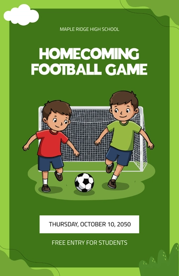 Free Aesthetic School Football Poster Template to Edit Online
