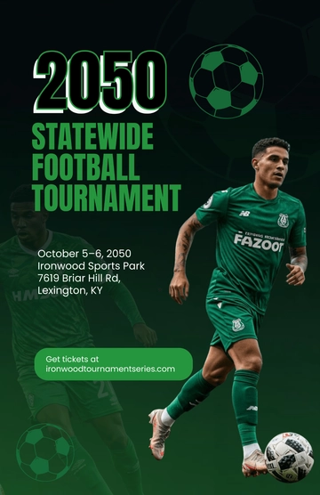 Free Football Tournament Poster Template to Edit Online