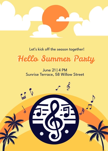 Free Hello Summer Invitation Template to Edit Online