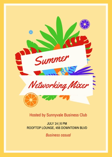 Free Professional Summer Invitation Poster Template to Edit Online