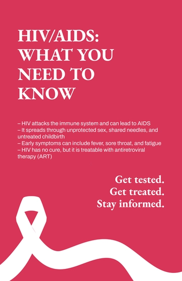 Free Informative HIV AIDS Poster Template to Edit Online