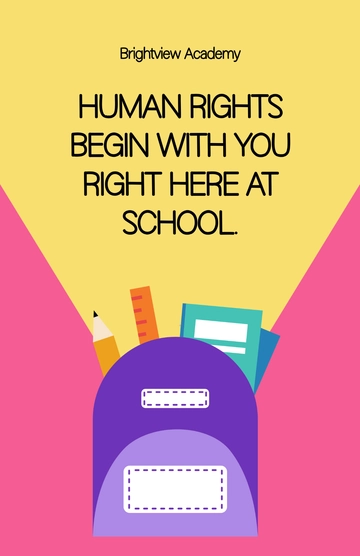 Free Human Rights Poster for School Template to Edit Online