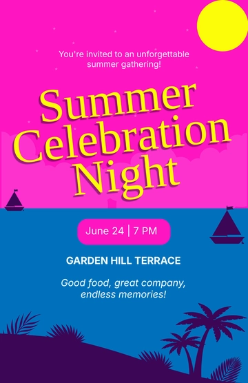 Free Summer Invitation Poster Template to Edit Online