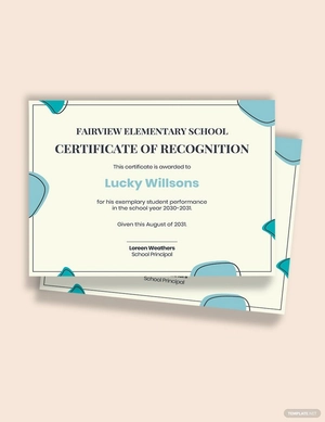 Elementary School Certificate Template