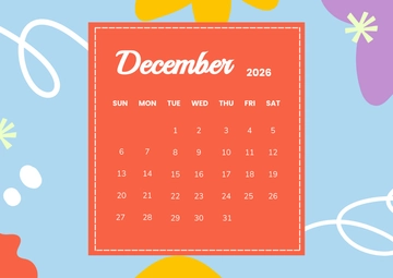 Free Fun Layout December 2026 Calendar Template to Edit Online