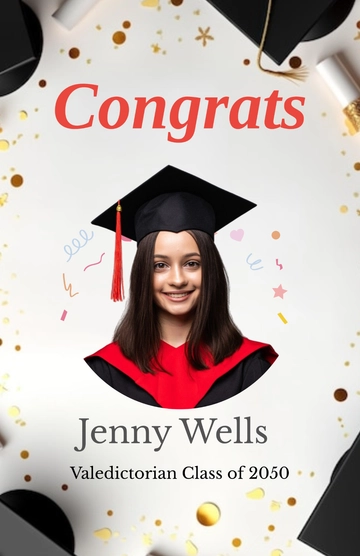 Free Creative Congratulations Valedictorian Poster Template to Edit Online