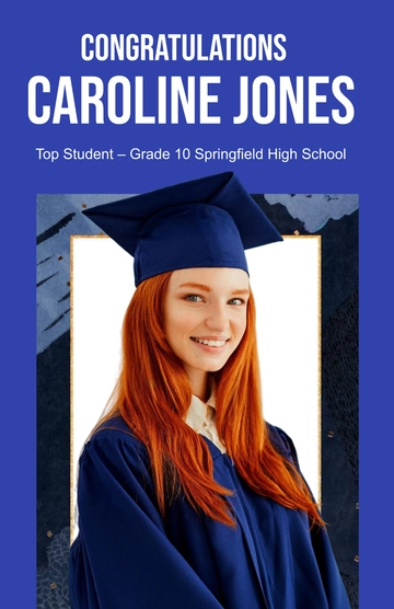 Free Editable Congratulations Top Student Poster Template to Edit Online