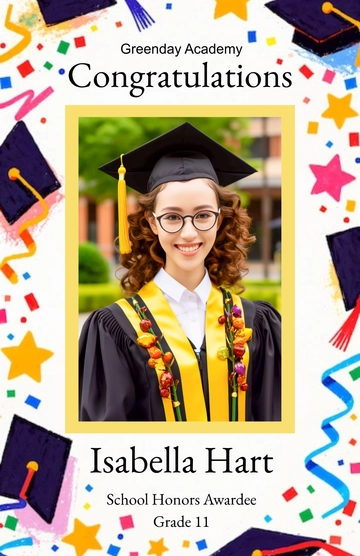 Free School Honors Award Congratulations Poster Template to Edit Online