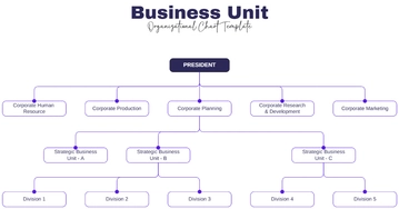 Free Business Unit Organizational Chart Template to Edit Online