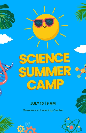 Free Science Summer Camp Poster Template to Edit Online