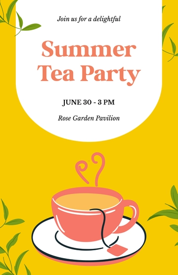 Free Summer Tea Party Poster Template to Edit Online