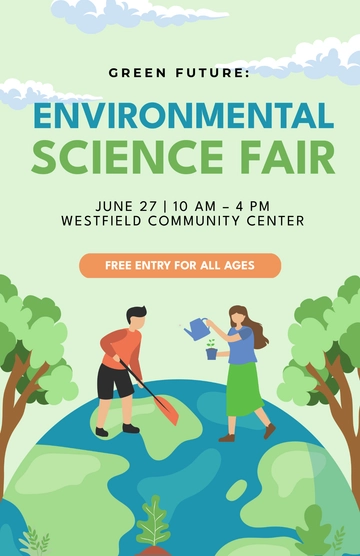 Free Green Environmental Science Fair Poster Template to Edit Online