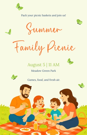Free Summer Picnic Poster Template to Edit Online