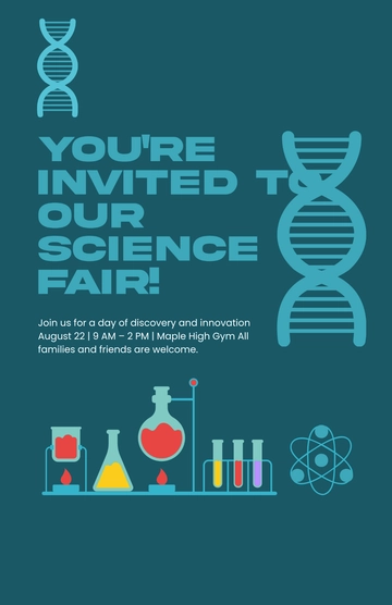 Free Simple Science Fair Invitation Poster Template to Edit Online