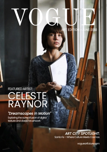 Free Creative Vogue Art Cover Page Template to Edit Online