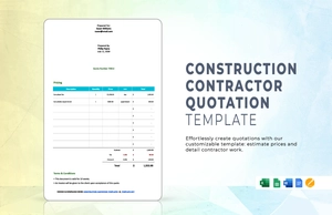 Construction Contractor Quotation Template