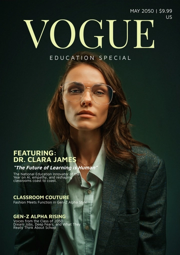 Free Vogue Educational Cover Page Template to Edit Online