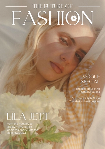 Free Aesthetic Vogue Fashion Cover Page Template to Edit Online