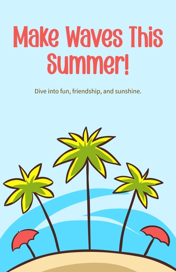 Free Cartoon Summer Poster Template to Edit Online