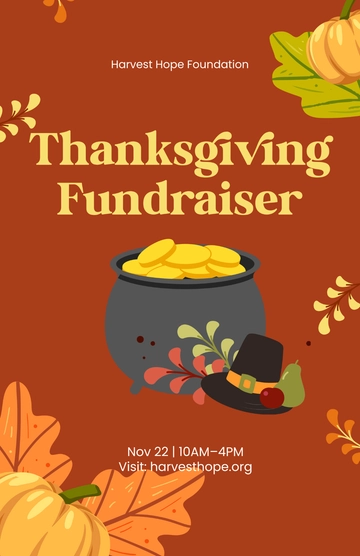 Free Thanksgiving Day Fundraiser Poster Template to Edit Online