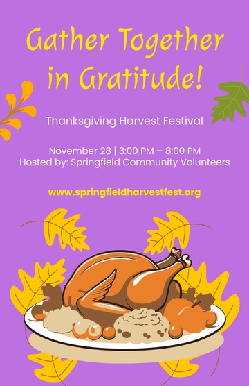 Free Thanksgiving Day Harvest Poster Template to Edit Online