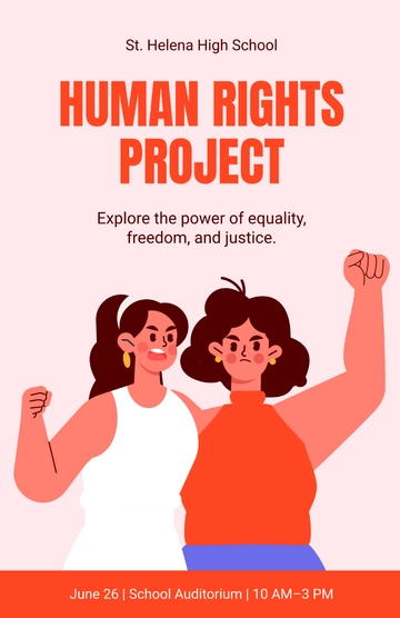 Free Simple Human Rights Project  Poster Template to Edit Online