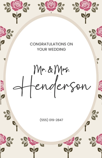 Free Congratulations Poster for Wedding to Edit Online