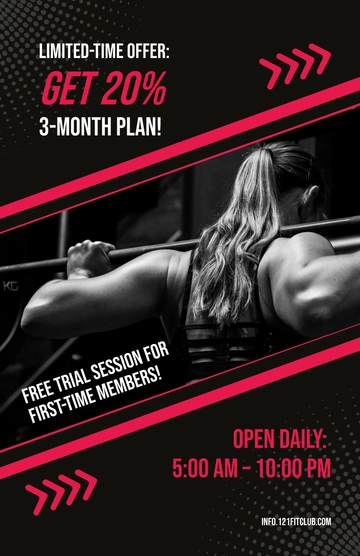 Free Personal Gym Poster Template to Edit Online