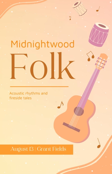 Free Folk Festival Aesthetic Poster Template to Edit Online
