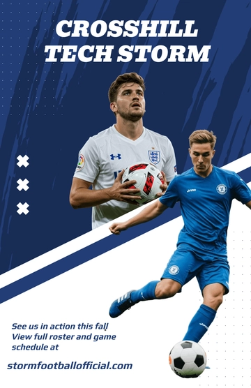 Free Modern Football Team Poster Template to Edit Online