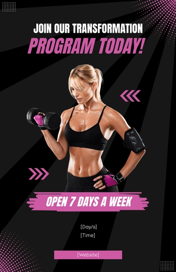 Free Blank Training Gym Poster Template to Edit Online