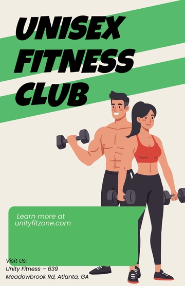 Free Unisex Gym Poster Design Template to Edit Online