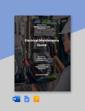 Electrical Work Quotation Template