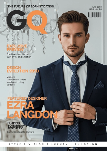 Free GQ Interior Design Cover Page Template to Edit Online