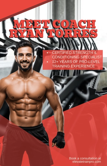 Free Professional Gym Trainer Poster Template to Edit Online