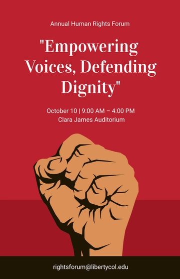 Free College Human Rights Forum Poster Template to Edit Online