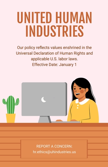 Free Human Rights Policy Poster for Workplace Template to Edit Online